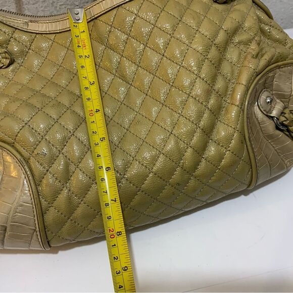 BRIGHTON  STOCKADE Quilted  Patent Leather Satchel HandBag shoulder bag - Picture 13 of 15